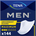 TENA Men Maximum Guards, Incontinence Pads for Men, 144 ct