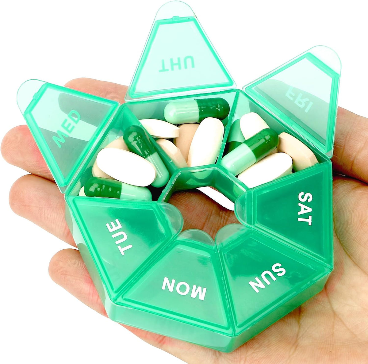Pill Organizer, Pill Box, Small Pill Case, Medicine Pill Organizer 1 Time a Day, Weekly Pill Organizer, Pill Container, Pill Holder, Daily Pill Organizer Travel Pill Organizer 7 Day (Black)
