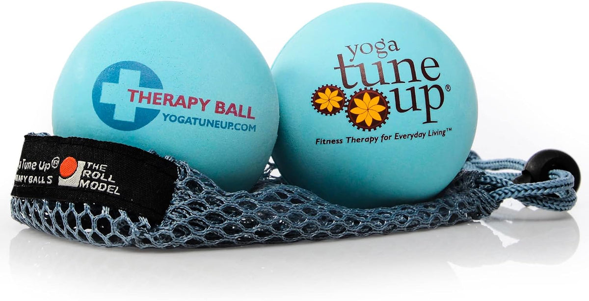 YOGA TUNE UP® Therapy Balls in Tote by Tune Up Fitness - Massage Balls for Trigger Point, Pressure Point & Myofascial Release - Use as Single or Peanut Ball for Pain Relief & Relaxation (Deep Purple)