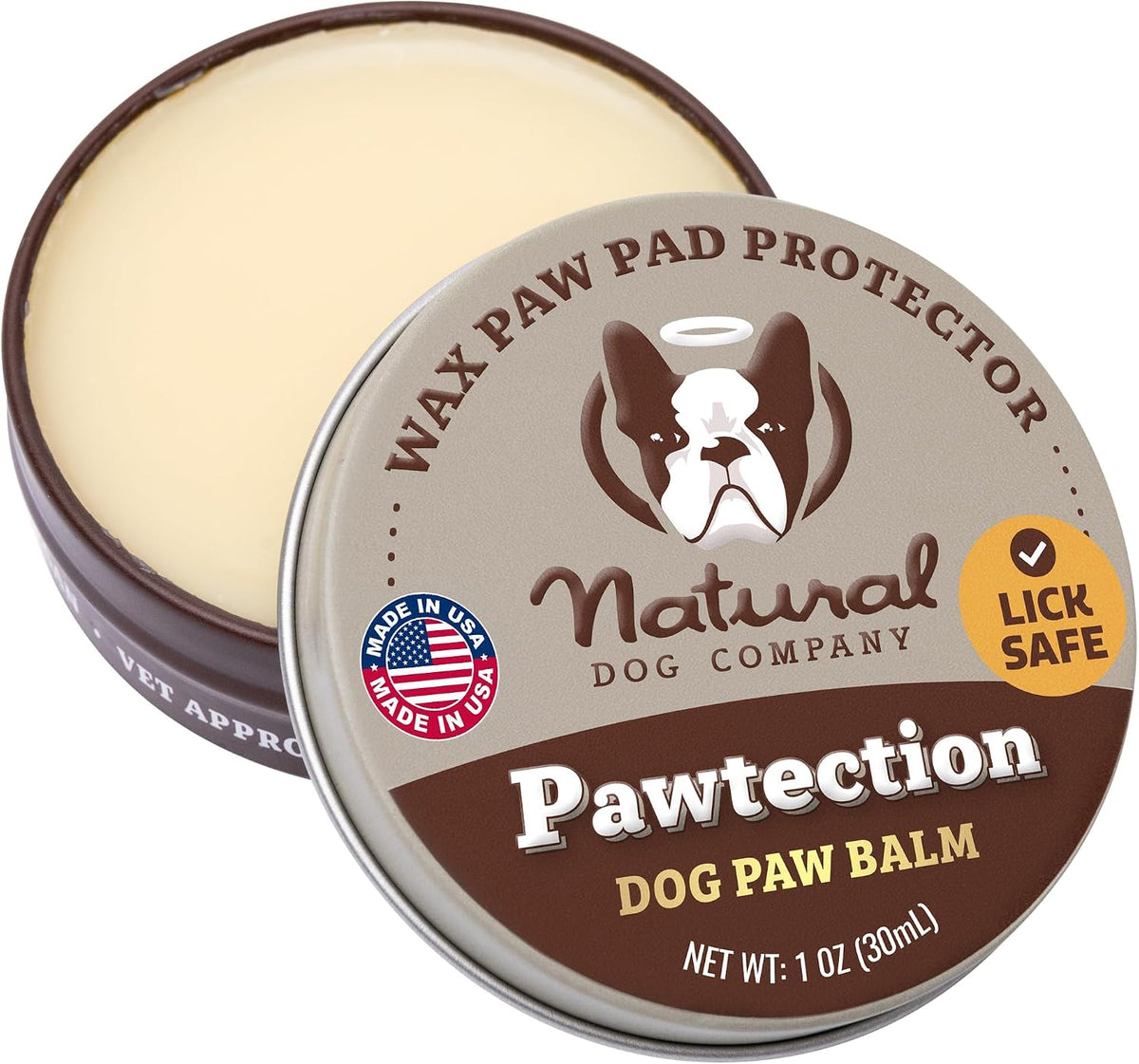 Natural Dog Company PawTection Dog Paw Wax – Dog Paw Protection for Hot Pavement, Sand, Asphalt & Trails, Waxy Barrier Balm for Summer Walks, Hiking & Beach Days, Non-Toxic, and Lick Safe, 2 oz Stick