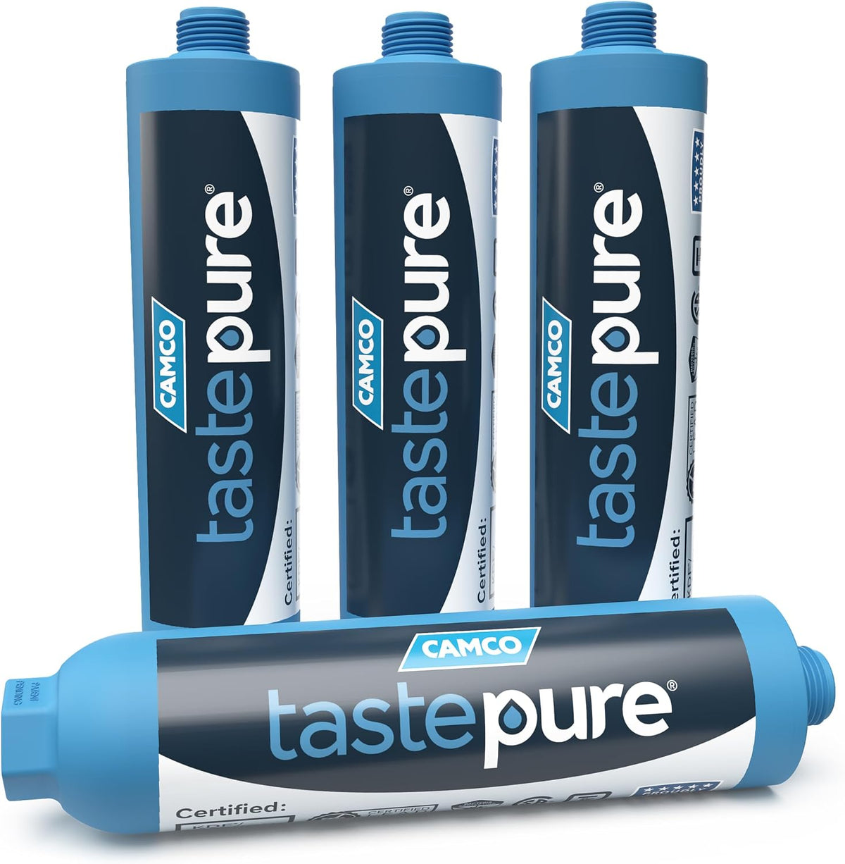 Camco Tastepure RV Water Filter 2-pk - GAC & KDF Filtration-Made in the USA