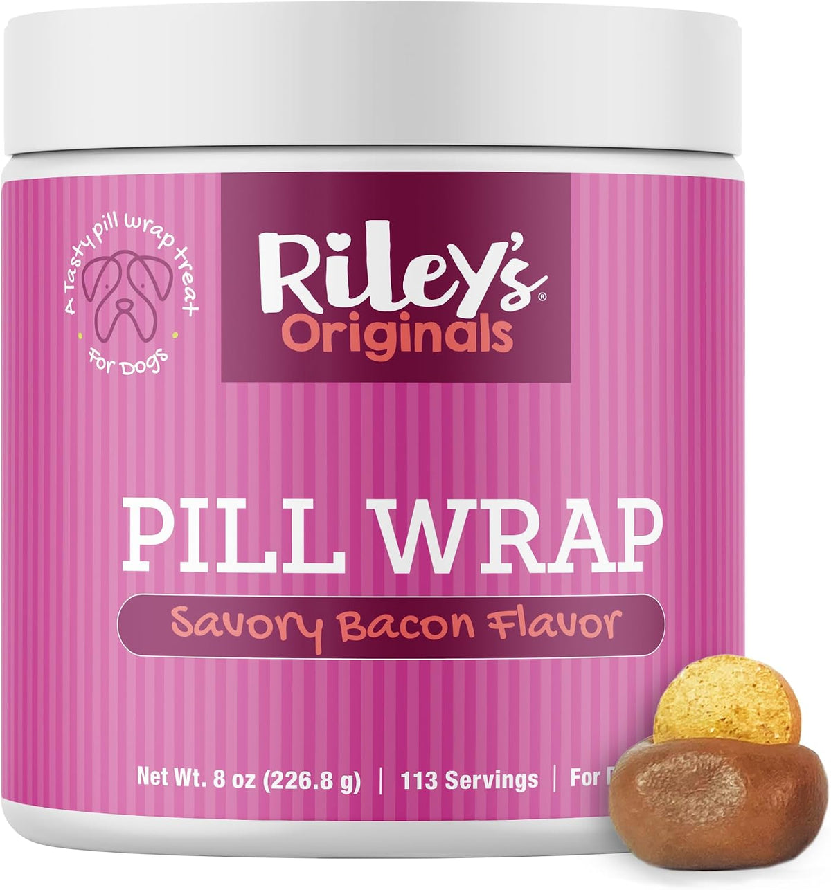 Riley's Pill Wrap for Dogs - Cheese & Bacon Pill Paste for Dogs - 4.2oz