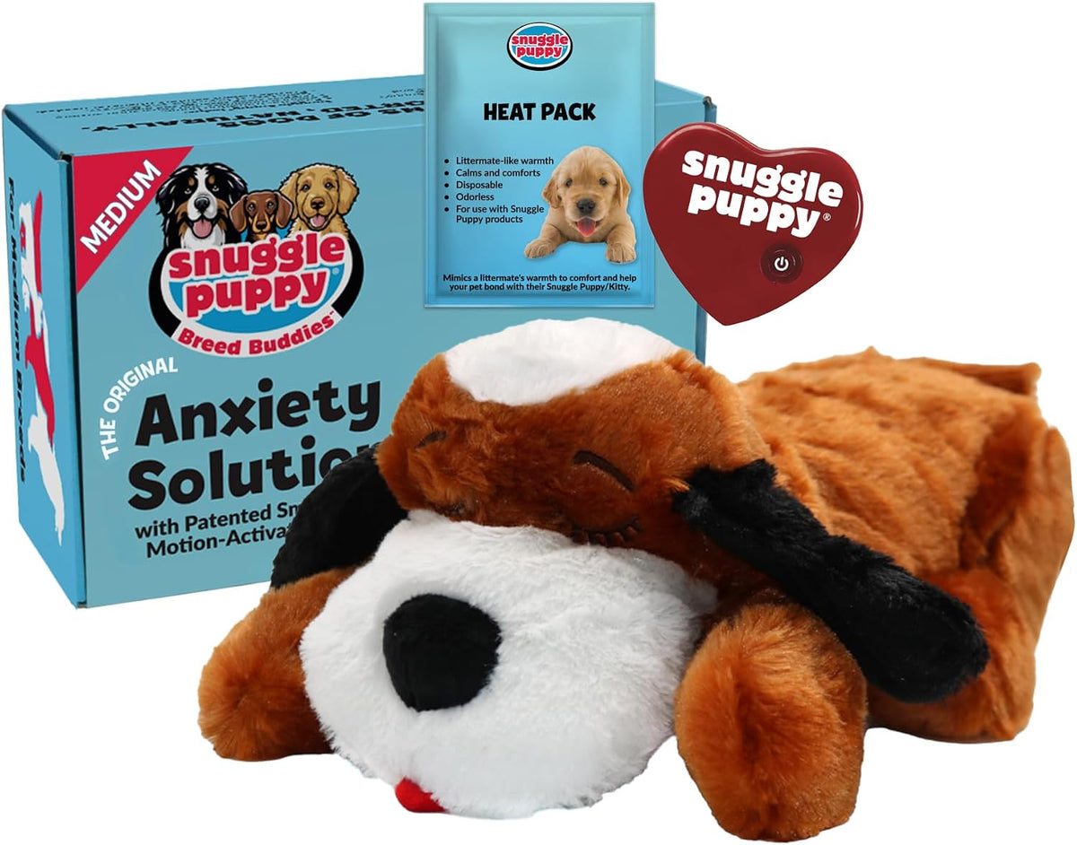 Snuggle Puppy Heartbeat Toy, Calming Comfort, Medium Breeds - Biscuit | Calming heartbeat toy, crate training comfort, heat pack, new puppy essentials, first nights, sleep, medium breeds 25-70 lbs