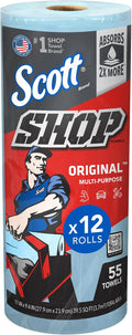 Scott Kimberly-Clark Professional Logistics Supply 75130KC Scott Shop Towels Blue 11 plug X 10,4 plug (27,9cm X 26,4cm), 1 Roll, 55 Per Pack