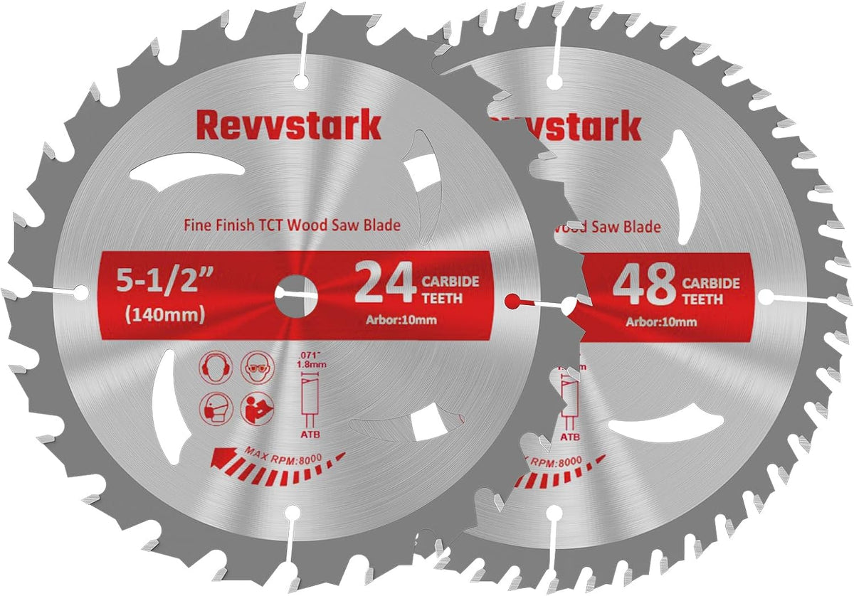 Circular Saw Blade 6-1/2" 24T&60T for Cutting Wood, 5/8" Arbor