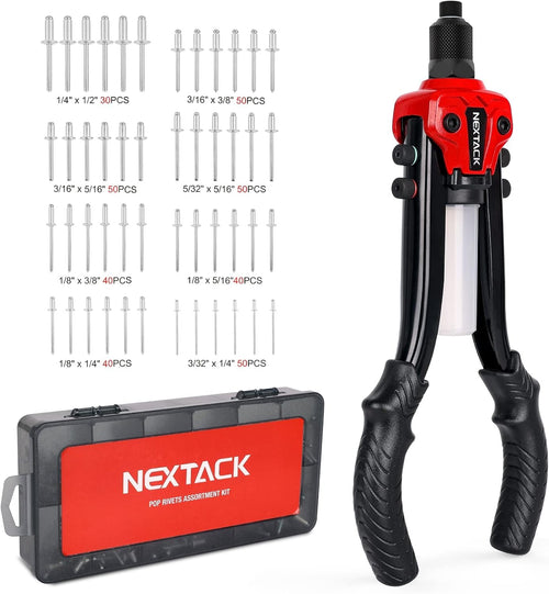 NEXTACK 1/4 Rivet Gun Kit NT300 w/ 350 Blind Pop Rivets