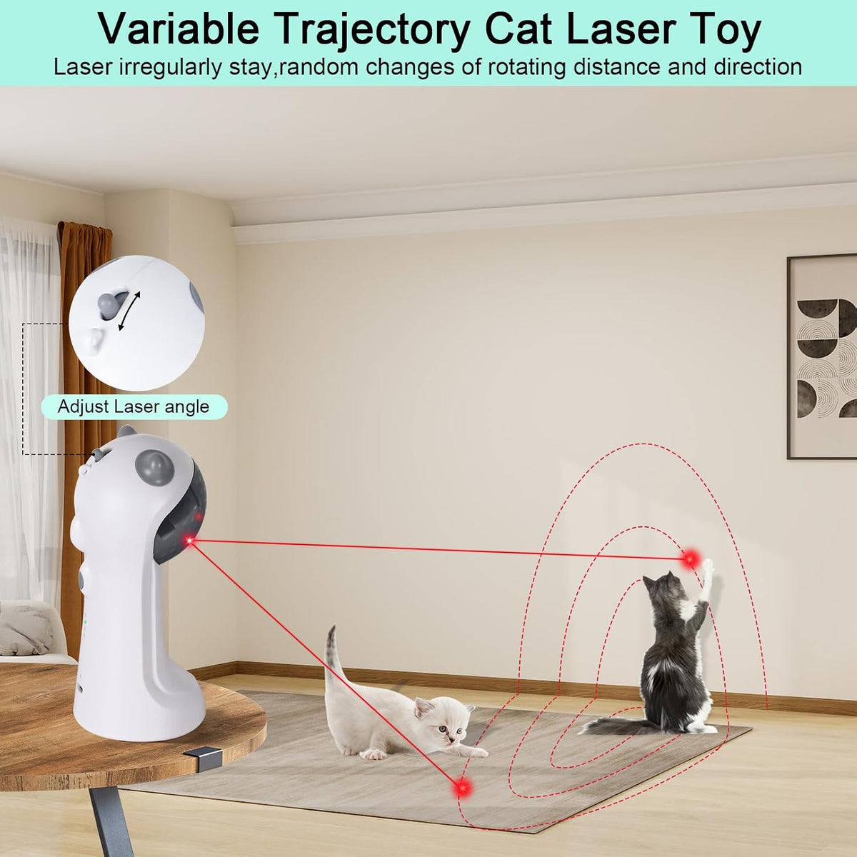 TBTeek Cat Toy, Automatic Motion-Activated, 5 Fun Patterns, 4 Speed Modes