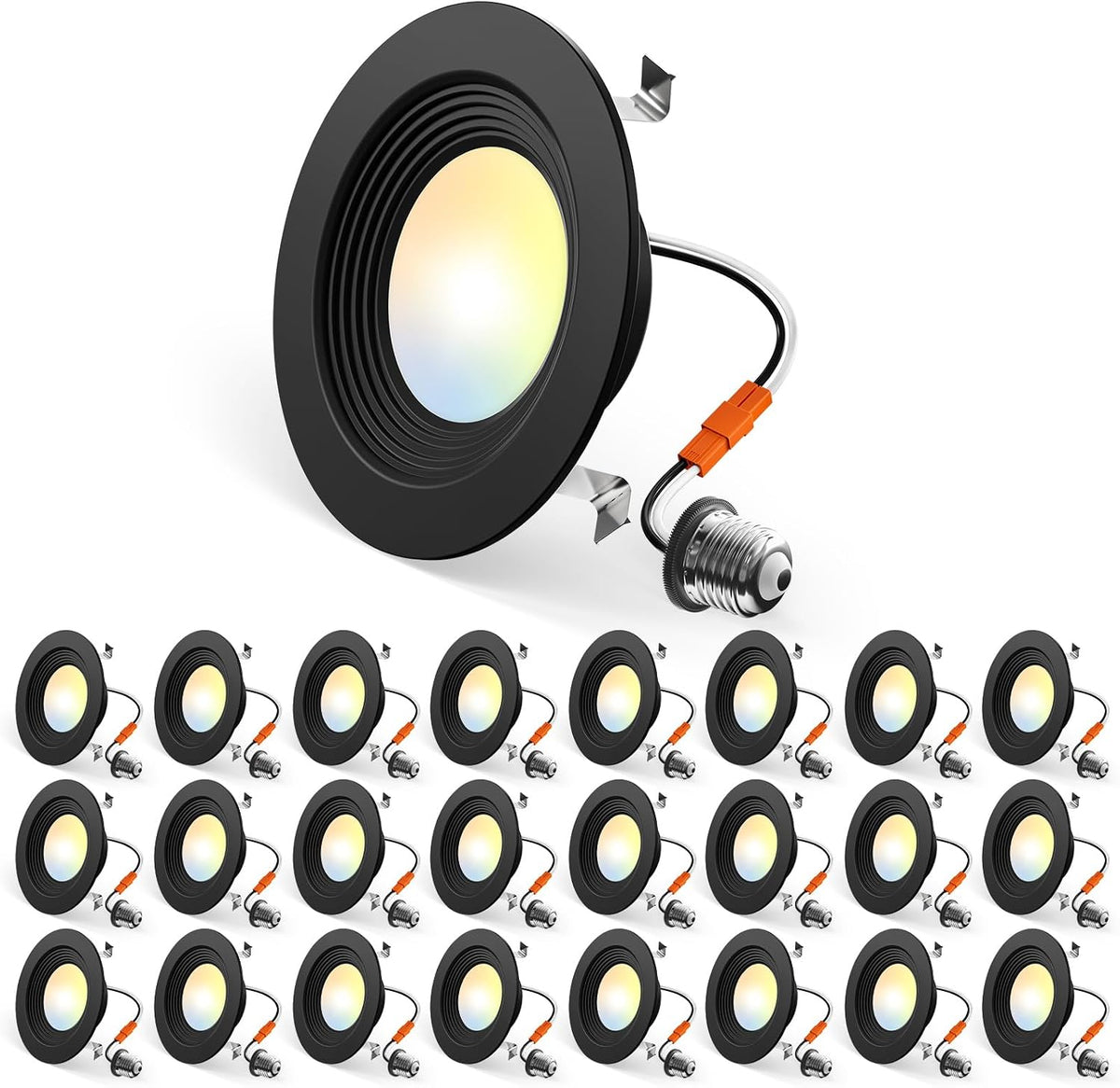 Amico 24 Pack 5/6 inch LED Recessed Lighting, Retrofit Can Lights, White