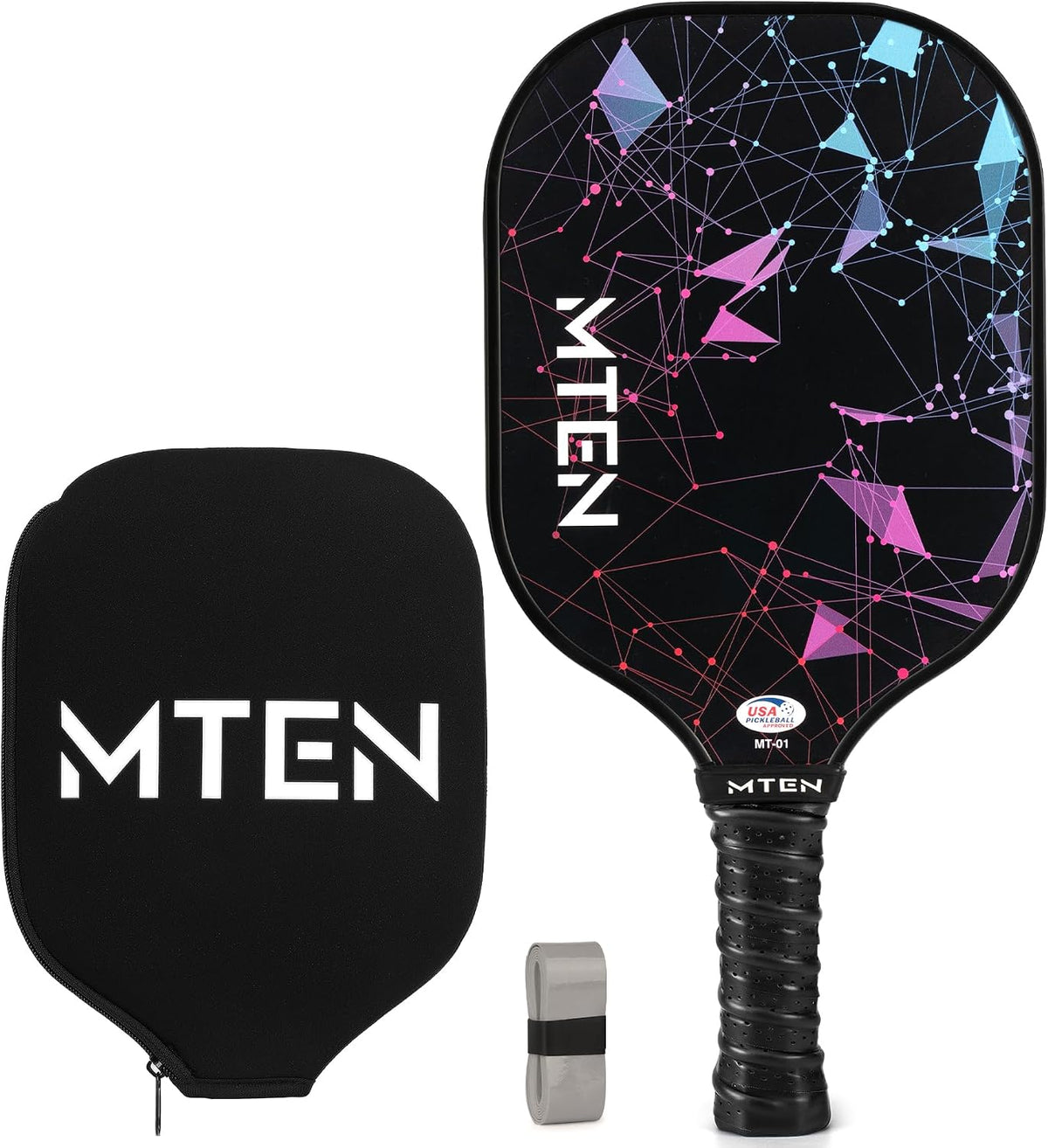 MTEN Pickleball Paddles Set of 2/4/1, USAPA Approved Fiberglass Rackets