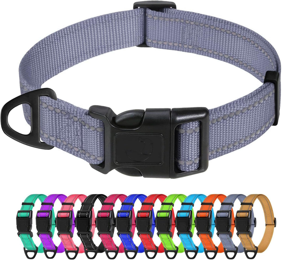 TagME Small Dog Collar, Reflective Puppy Collar, Sky Blue, 3/8" Width