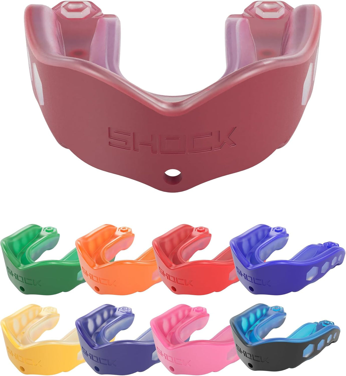 Shock Doctor Mouth Guard Sports, Hockey, Lacrosse, Baseball, Wrestling Moutguard, Gel Max Heavy Duty Protection & Custom Fit, Football Mouth Guard with Strap, Adult & Youth Mouthguard