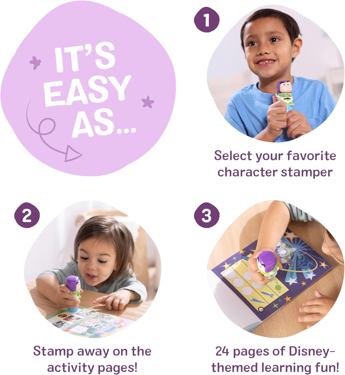 Melissa & Doug Sticker Wow!™ 24-Page Activity Pad and Sticker Stamper, 300 Stickers, Arts and Crafts Fidget Toy Collectible Character – Disney Buzz Lightyear - for Kids Ages 3+ - FSC Certified