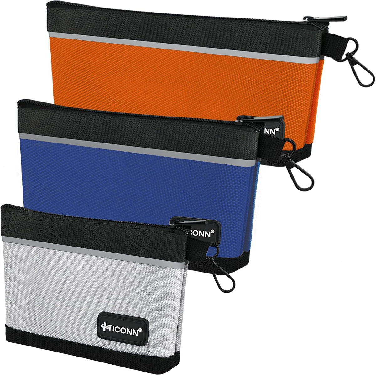 TICONN 6PK Tool Pouches with Zipper, Waterproof 1680D Oxford Small Tool Bag
