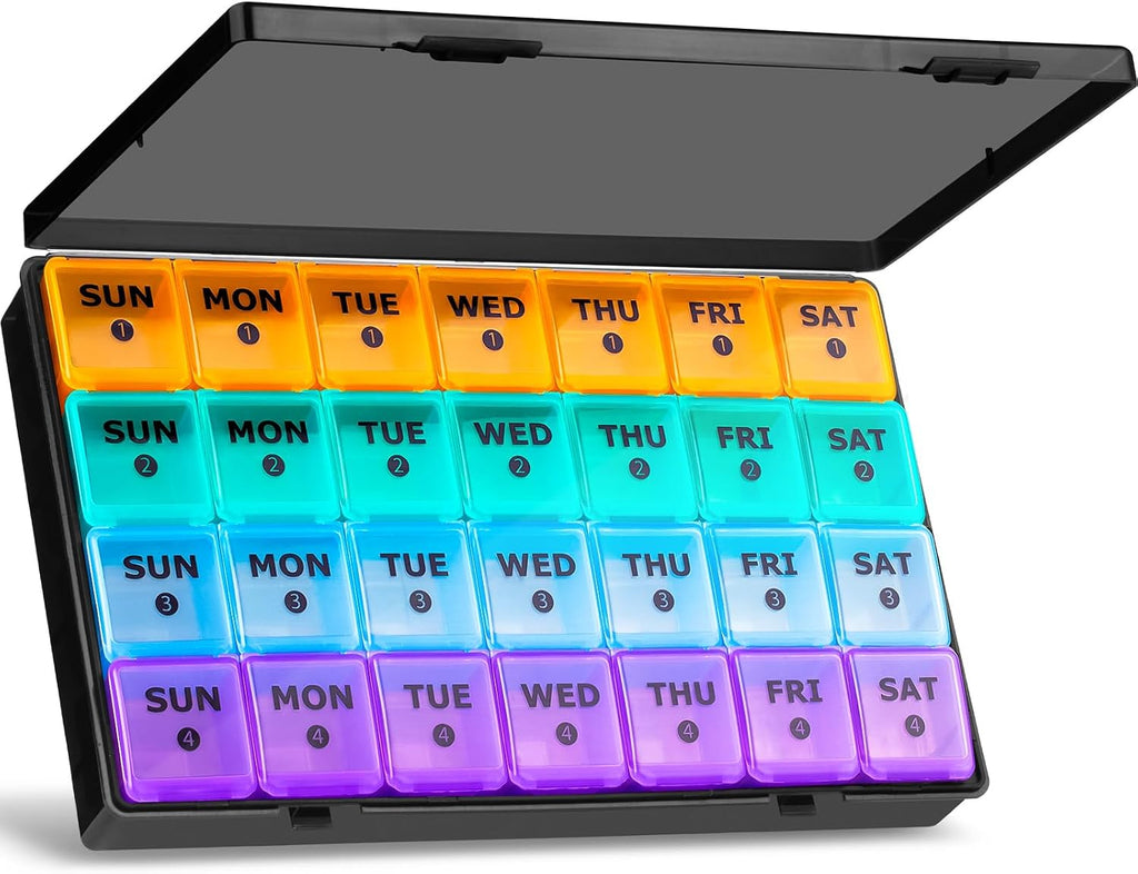 Mossime Monthly Pill Organizer 28 Day, Large 4 Week Medicine Dispenser