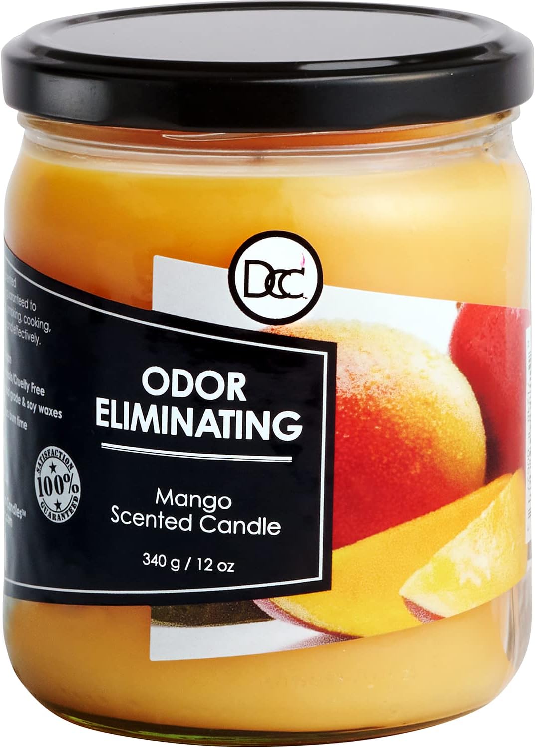 Vanilla Bean Odor Eliminating Highly Fragranced Candle - Eliminates 95% of Pet, Smoke, Food, and Other Smells Quickly - Up to 80 Hour Burn time - 12 Ounce Premium Soy Blend
