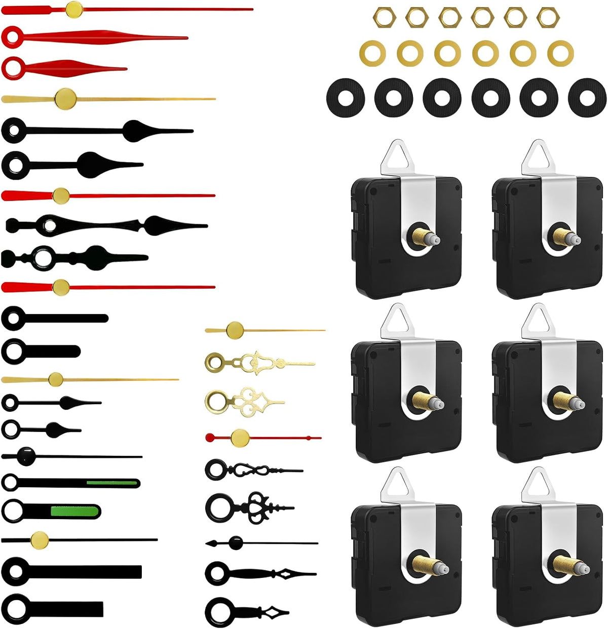 3PCS Clock Mechanism Kit, Quartz Clock Movement Replacement