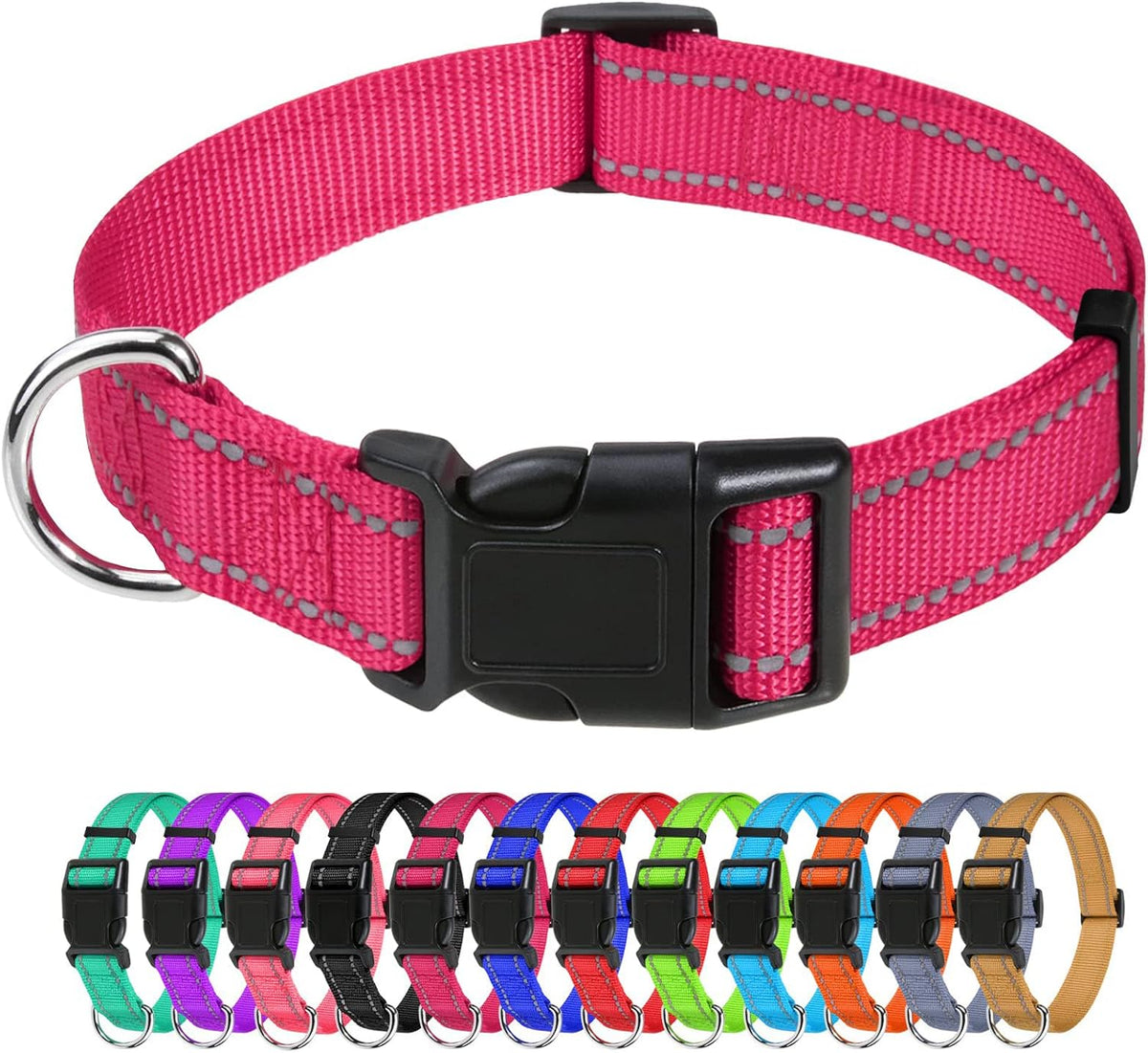 TagME Small Dog Collar, Reflective Puppy Collar, Sky Blue, 3/8" Width