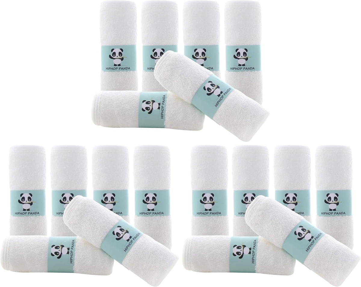 HIPHOP PANDA Ultra Soft Baby Washcloths, 2-Layer Absorbent Wash Cloths