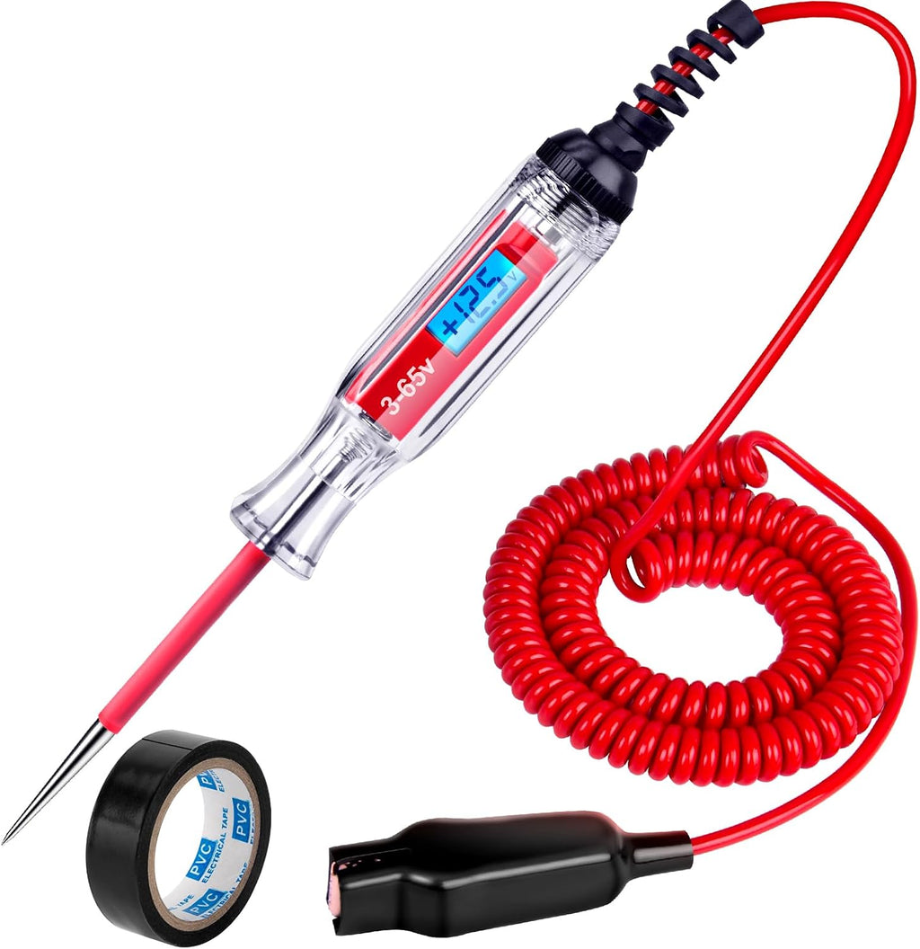 Heavy Duty 3-65V DC Test Light Automotive, 140" Spring Wire Circuit Tester