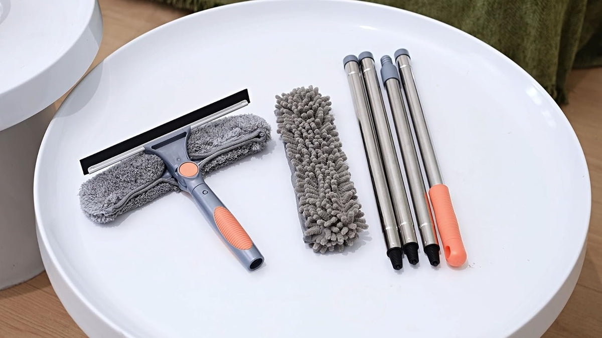 SetSail Window Squeegee with 66in Extension Pole 2-in-1 Window Cleaning Kit