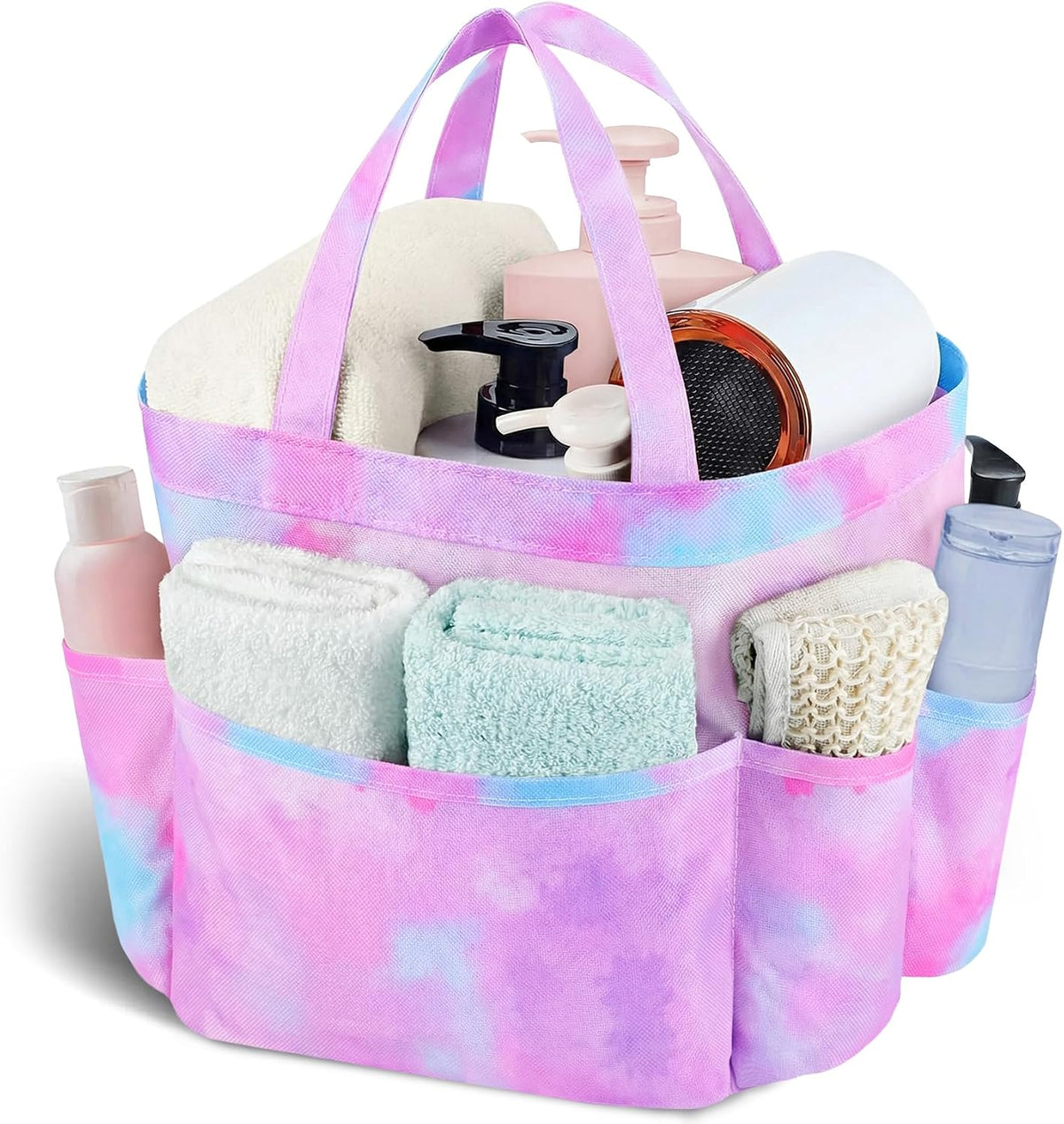 Mesh Shower Caddy Portable - 9 Pockets, Shower Bag for Dorm Room Camping