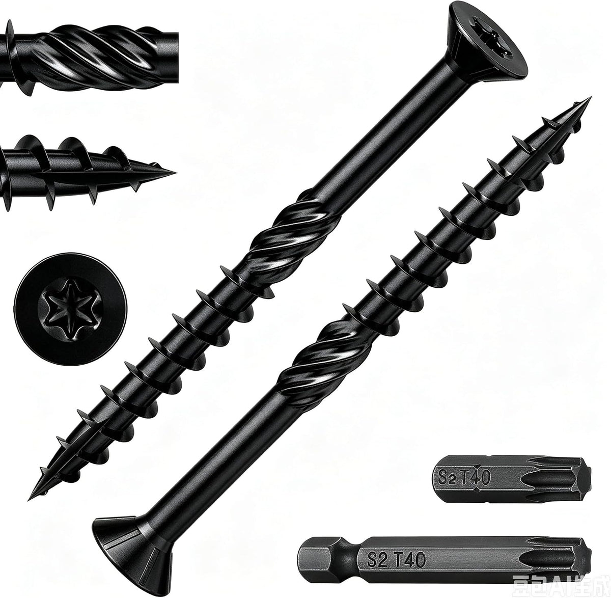 Wensilon #10 * 3" Deck Screws, (137pcs) 2 lbs.Exterior Wood Screws, Rust Resistant epoxy Coated, Bronze, T25 Star Bit