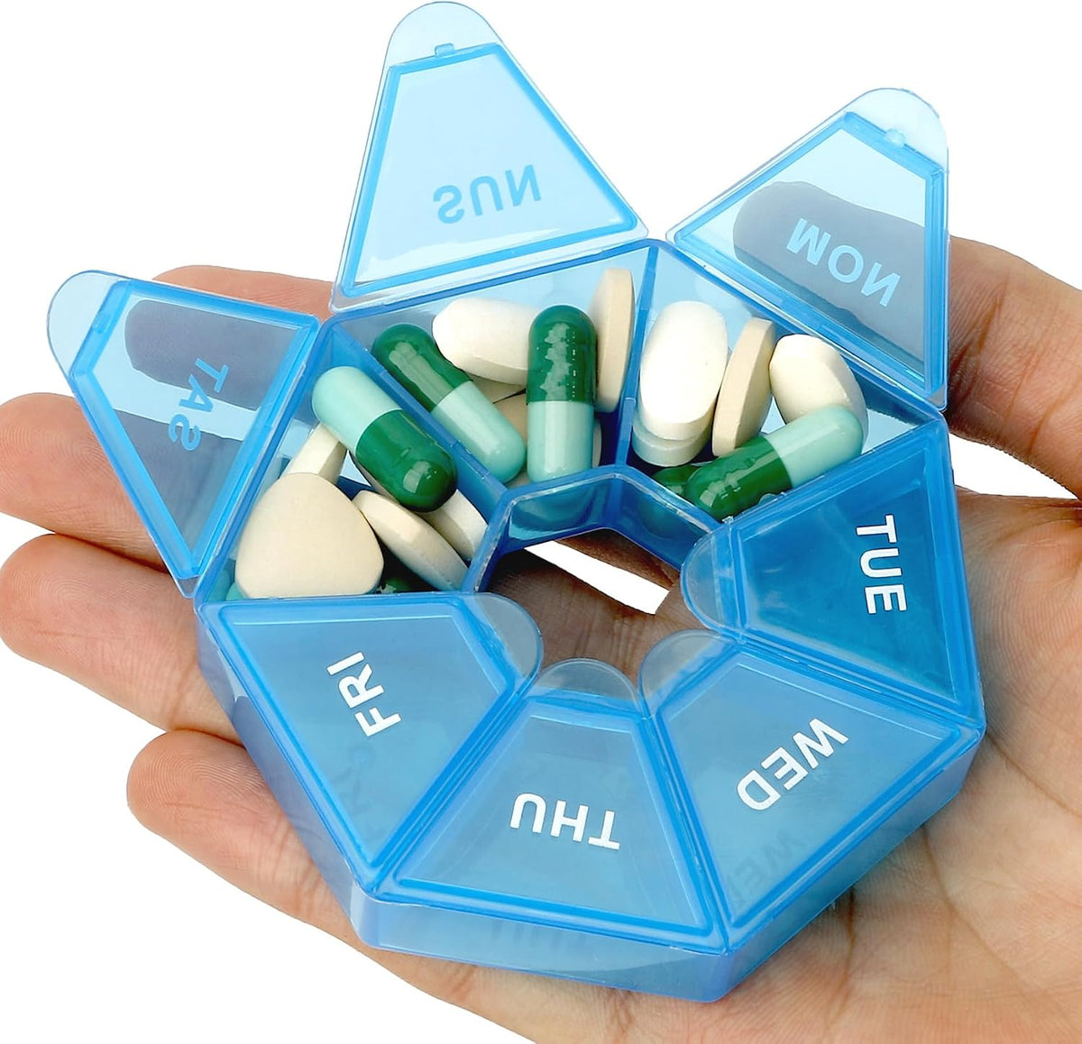 Pill Organizer, Pill Box, Small Pill Case, Medicine Pill Organizer 1 Time a Day, Weekly Pill Organizer, Pill Container, Pill Holder, Daily Pill Organizer Travel Pill Organizer 7 Day (Black)