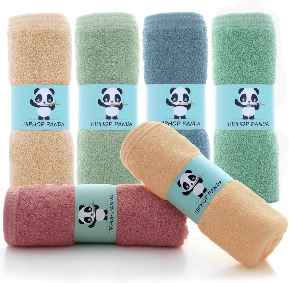 HIPHOP PANDA Ultra Soft Baby Washcloths, 2-Layer Absorbent Wash Cloths