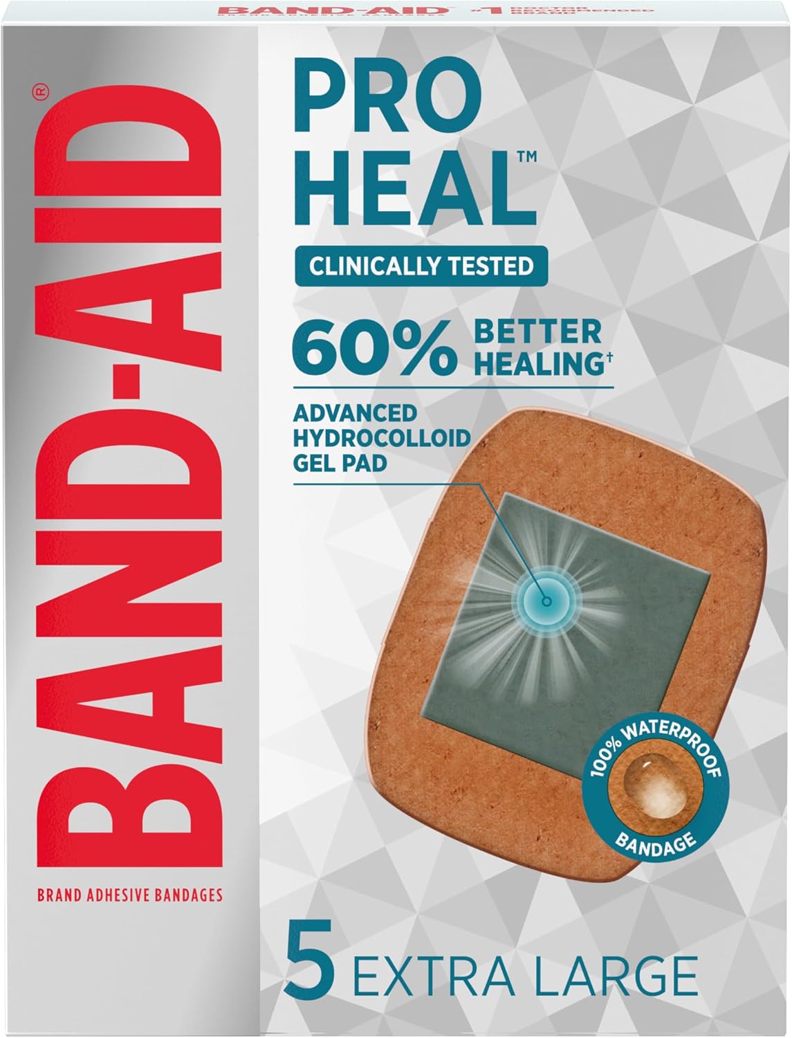 BAND-AID Brand Pro Heal Adhesive Bandages, All One Size, 10 Count