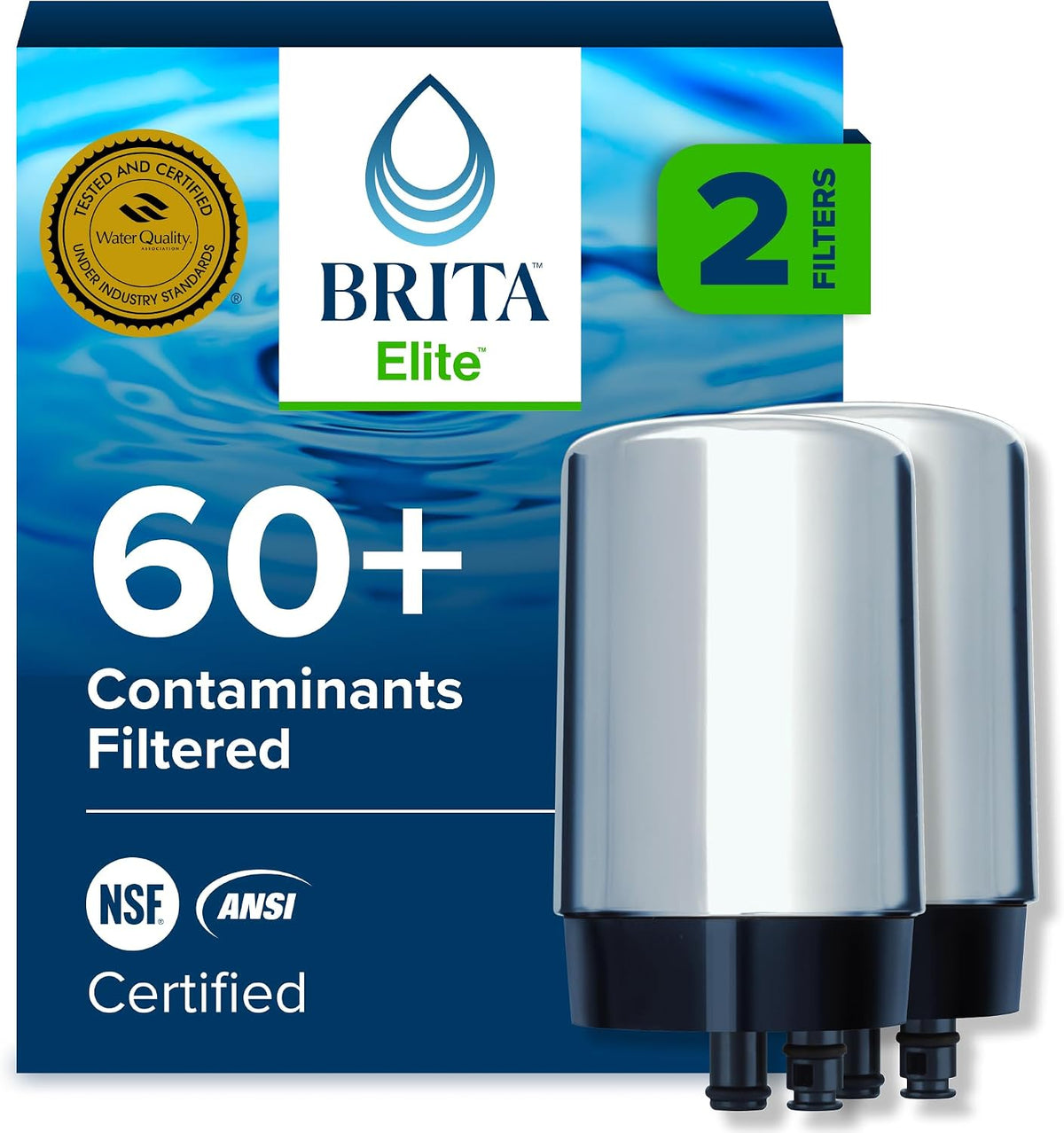 Brita Faucet Mount Water Filter System, Includes 2 Filters, Chrome