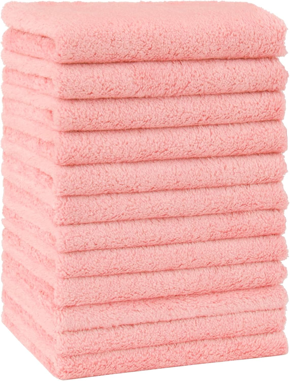 HOMEXCEL Baby Washcloths 24 Pack Microfiber Coral Fleece Soft Wash Cloths