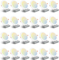 Amico 24 Pack 6 Inch LED Recessed Light with Junction Box, 5CCT, 1050LM
