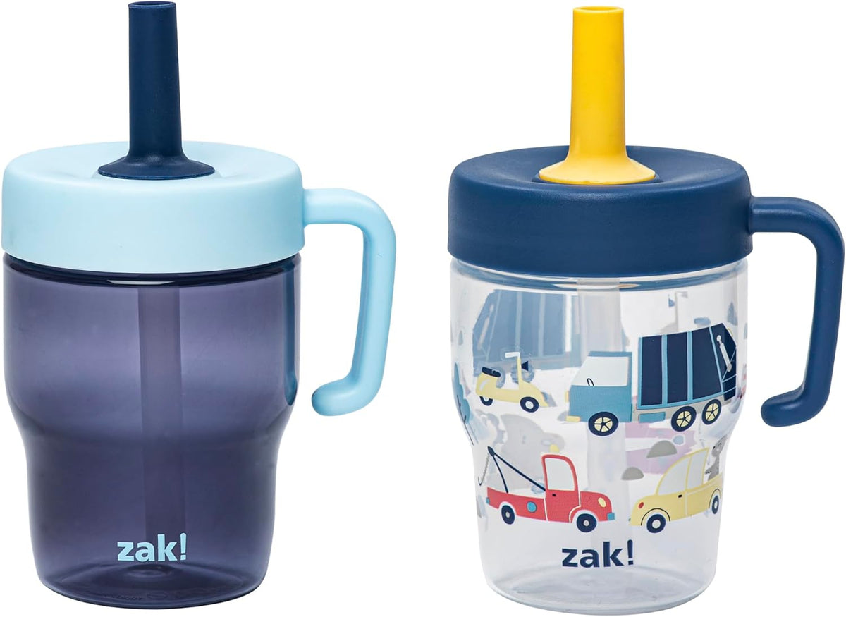 Zak Designs Barnyard Harvest Capri 9oz Leak-Proof Toddler Cups, 2-Pack