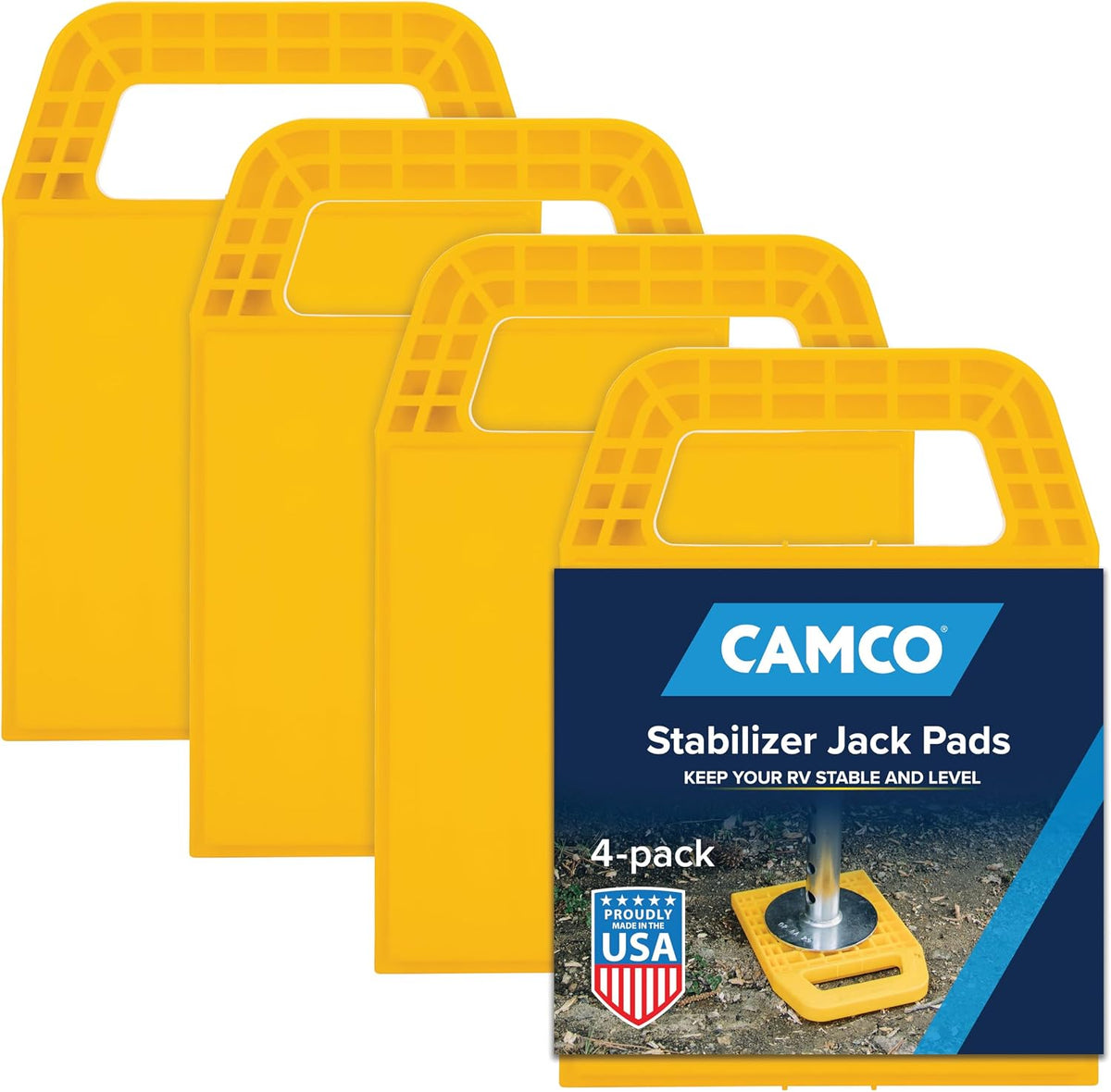 Camco RV Stabilizing Jack Pads - 4-Pack - Made in the USA