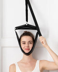 Neck Stretcher Cervical Traction Device for Home Use - Over The Door Cervical Neck Traction Device for Decompression Home Physical Therapy, Portable Neck Traction Device for Neck Pain (Black)