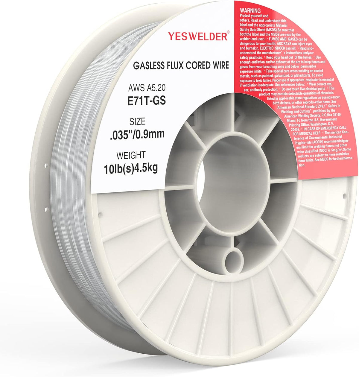 YESWELDER Gasless Flux Core MIG Wire, E71T-GS Mild Carbon Steel