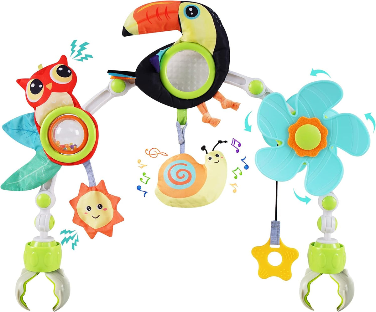 Baby Stroller Arch Toy,Adjustable Car Seat Toy with Sensory Activity toys