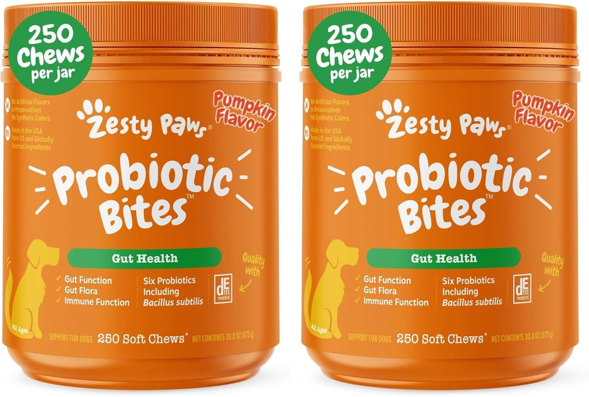 Zesty Paws Probiotics for Dogs - Gut Health for Dogs, Pumpkin, 90 Ct