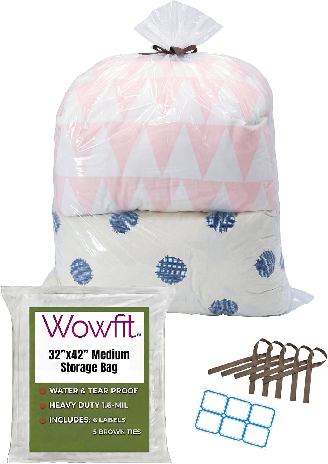 Wowfit Giant Large Plastic Bags for Furniture, Chairs, 45x65, 5 CT, 3 Mil
