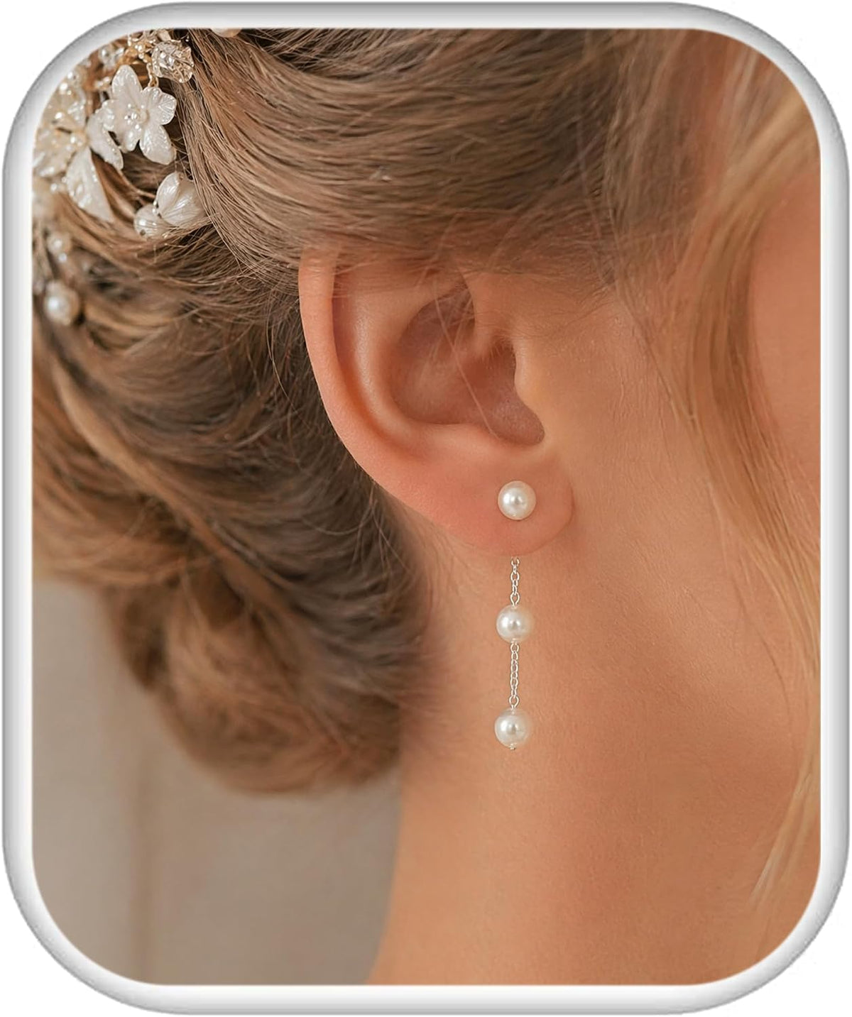 Trinckle Pearl Earrings for Women Drop Jewelry Bride Wedding Accessories