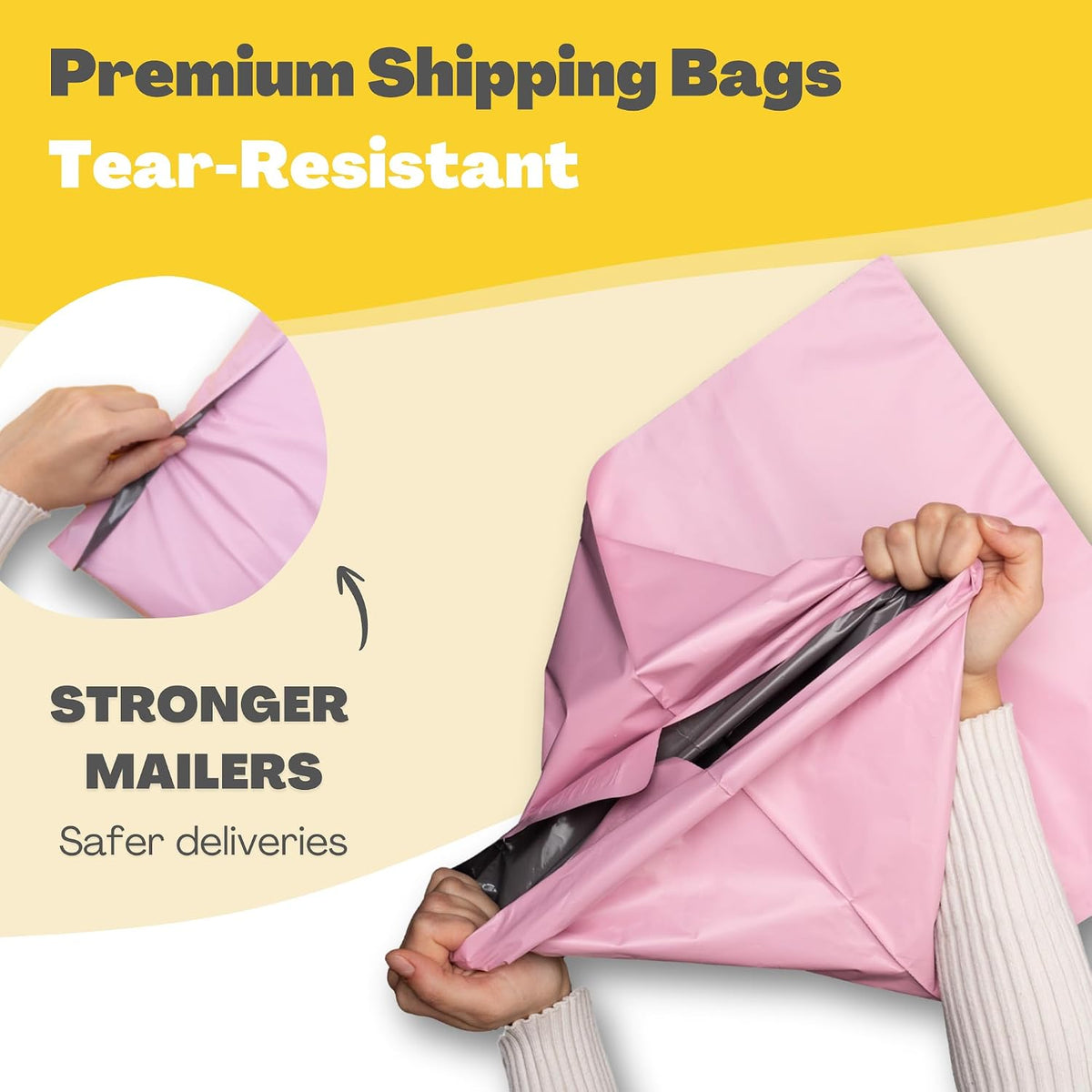 Shipping Bags (30 Pack) with Label Pouch - 8x12, 10x14 & 12x16 - Poly Mailers for Clothes, Self-Seal Plastic Mailing Envelopes - Tear & Water-Resistant Packaging Bags for Clothing, Not Padded