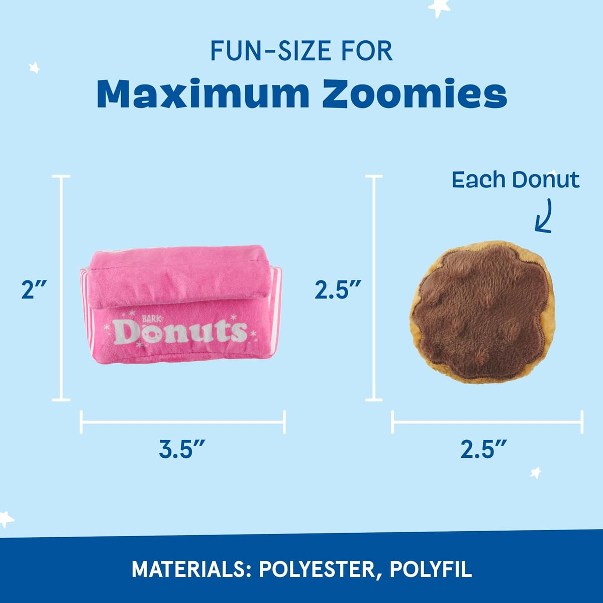 BarkBox Barker's Dozen Donuts 4-in-1 Interactive Plush Dog Toy | Squeaky Dog Toys with Crinkle Box - For Small Dogs and Puppies