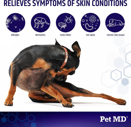Pet MD Hydrocortisone Spray for Dogs, Cats, Horses - 4 oz | Itch Relief Spray & Hot Spot Remedy for Dogs Irritated Dry Itchy Skin, Allergies, & Other Topical Discomforts