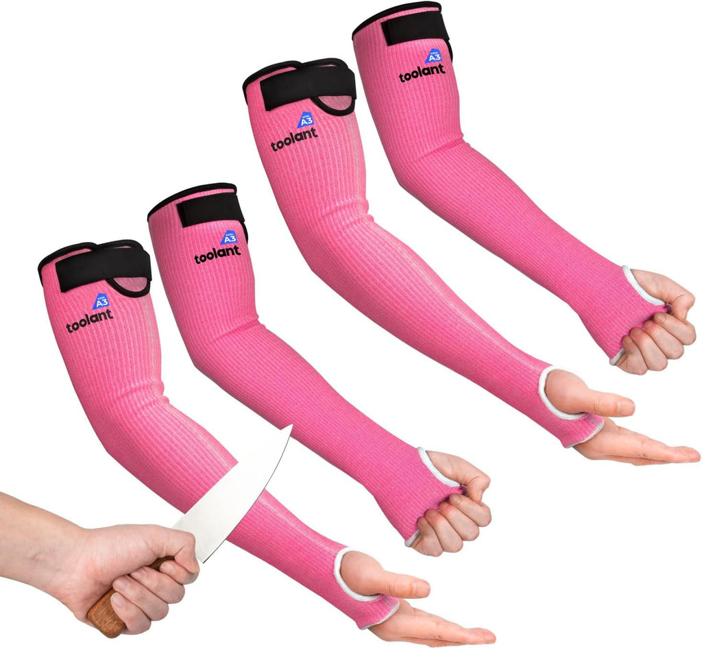 OriStout Cut Resistant Farmers Sleeves with Thumb Hole, Arm Protectors for Thin Skin and Bruising, for Gardening, Welding, Kitchen, Arm Guards for Biting, Pet Grooming, Grey, 1 Pair