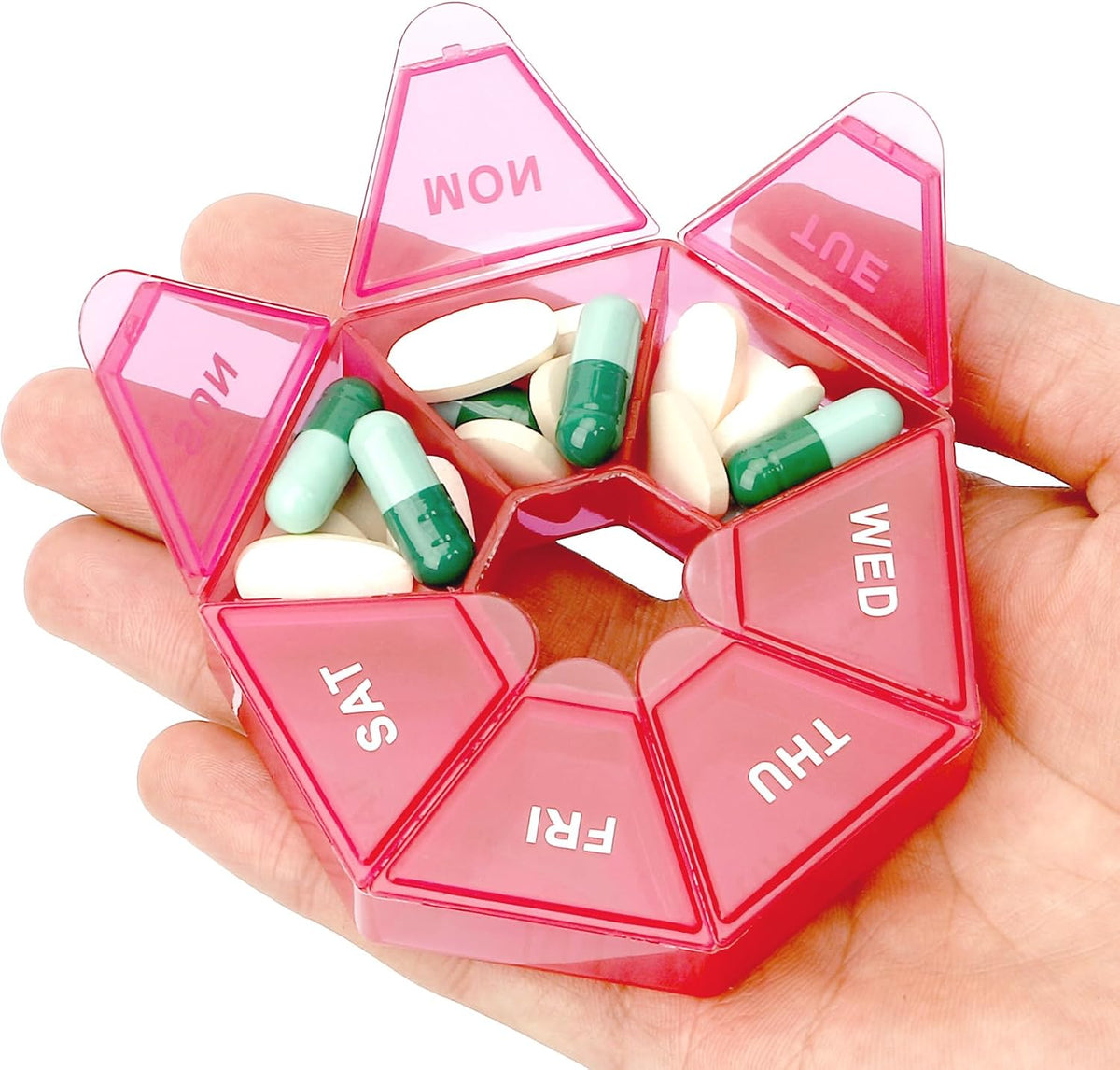 Pill Organizer, Pill Box, Small Pill Case, Medicine Pill Organizer 1 Time a Day, Weekly Pill Organizer, Pill Container, Pill Holder, Daily Pill Organizer Travel Pill Organizer 7 Day (Black)