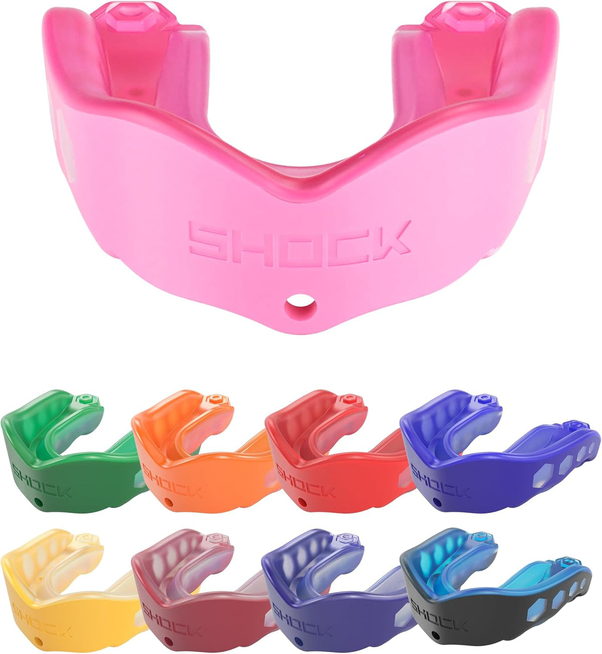 Shock Doctor Mouth Guard Sports, Hockey, Lacrosse, Baseball, Wrestling Moutguard, Gel Max Heavy Duty Protection & Custom Fit, Football Mouth Guard with Strap, Adult & Youth Mouthguard