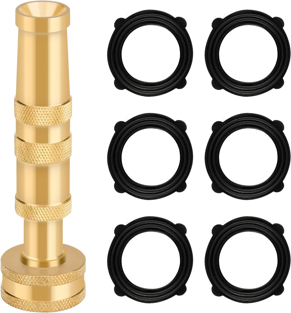 Twinkle Star Heavy-Duty Brass Adjustable Twist Hose Nozzle, 2 Pcs