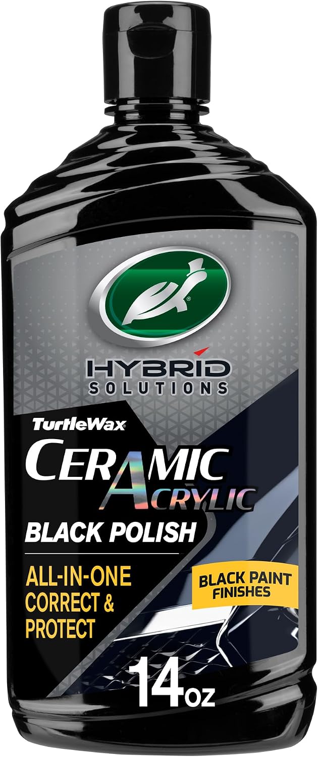 Turtle Wax Hybrid Solutions Ceramic Black Car Polish & Wax, 14 oz. (1 Pack)