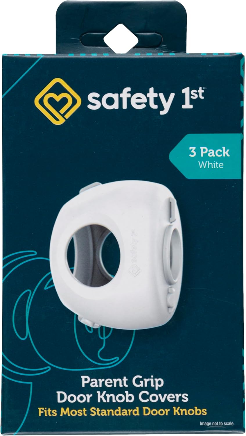 Safety 1st Parent Grip Door Knob Covers, White, One Size,4 Count (Pack of 1) (HS3260600), Packaging may vary