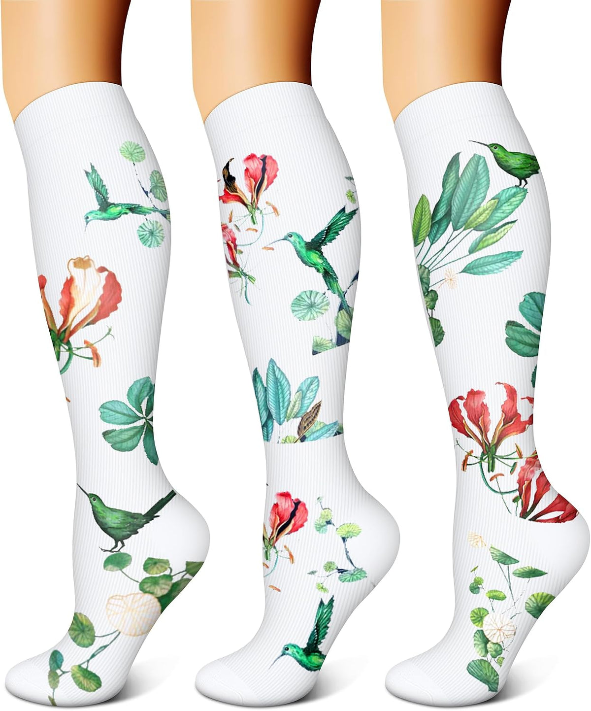 FEYHAY Copper Compression Socks (3 Pairs) 15-20 mmHg Circulation is Best Athletic & Daily for Men & Women, Running, Climbing